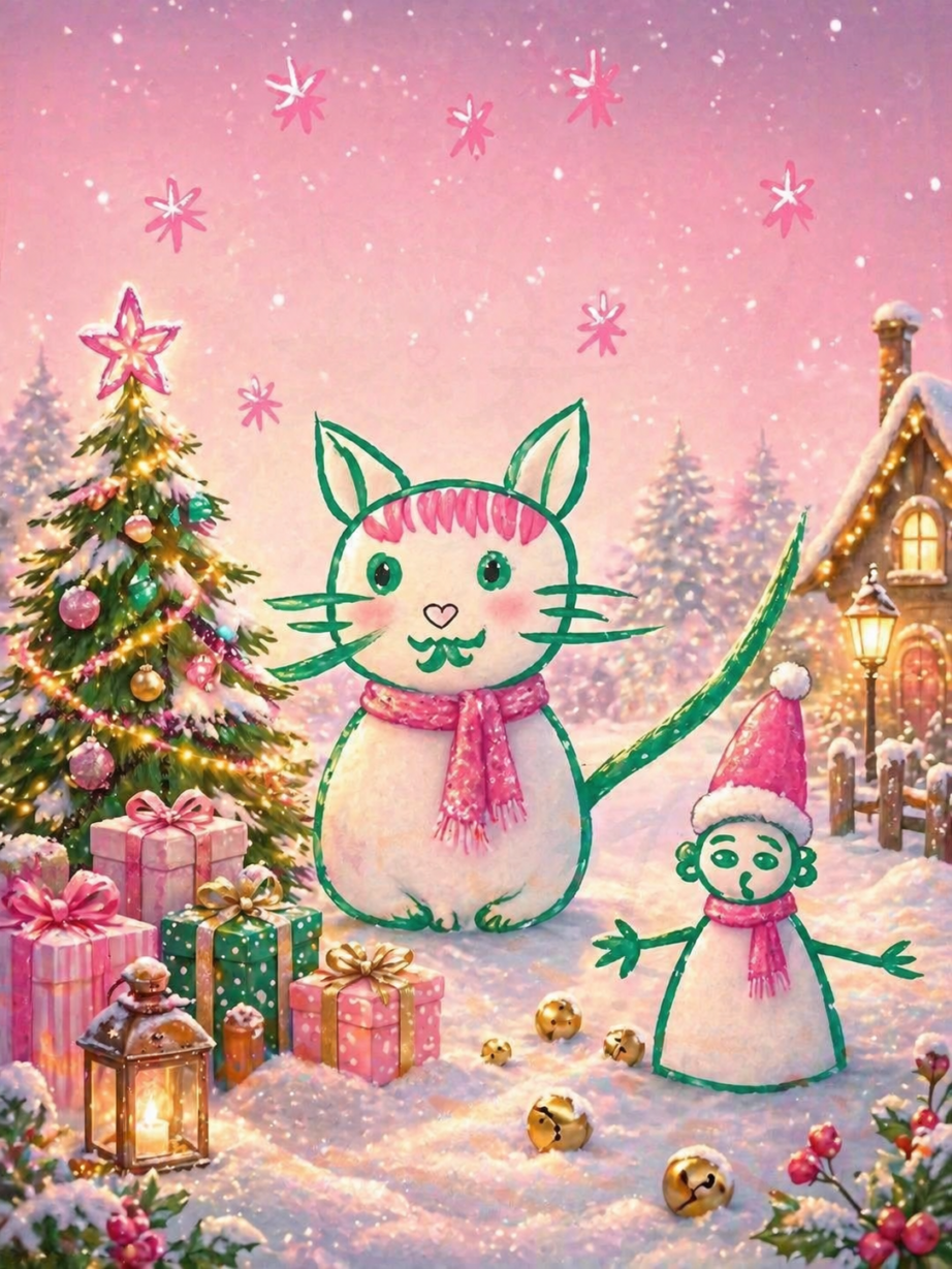 雪地中的奇幻聖誕夥伴